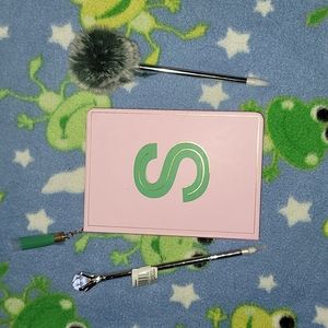 BNWBC Letter "S" pink notebook with tassel and 2 New Pens.
